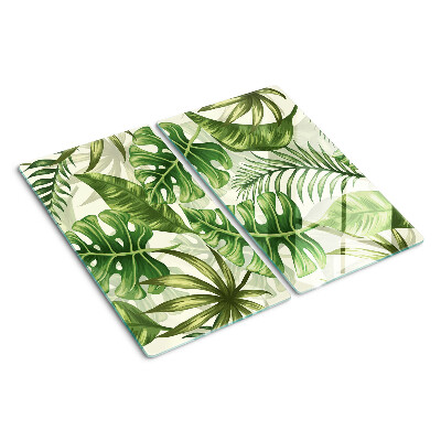 Tabla de cortar de cristal Hojas tropicales