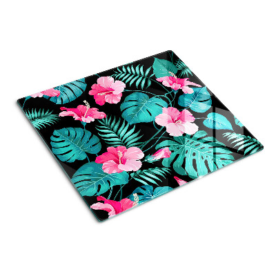 Tabla para cortar Flores y hojas tropicales
