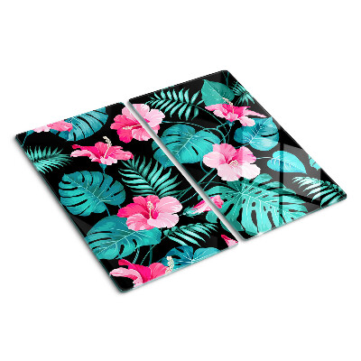 Tabla para cortar Flores y hojas tropicales