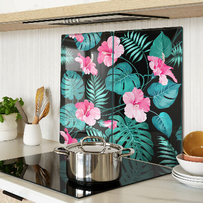 Tabla para cortar Flores y hojas tropicales