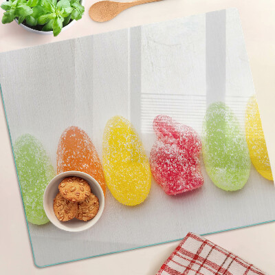Tabla de cortar de cristal Dulces en colores del arco iris