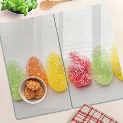 Tabla de cortar de cristal Dulces en colores del arco iris