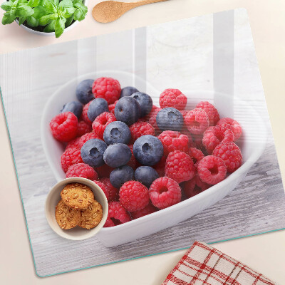 Tabla de cortar de cristal frutas en forma de corazón
