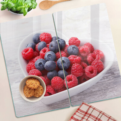 Tabla de cortar de cristal frutas en forma de corazón