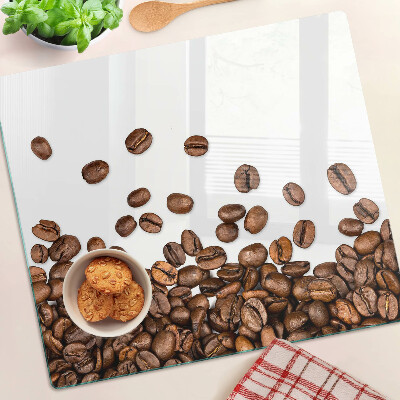 Tabla de cortar de cristal Granos de café