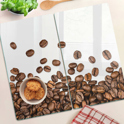 Tabla de cortar de cristal Granos de café