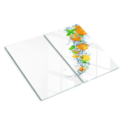 Tabla de cortar de cristal Cítricos en agua