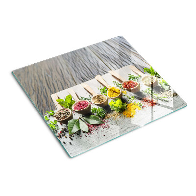 Tabla de cortar de cristal Especias y hierbas