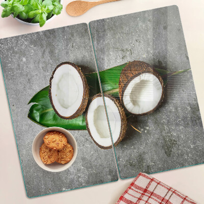 Tabla para cortar Coco sobre fondo de hormigón