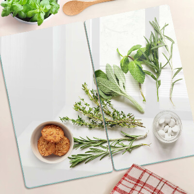 Tabla de cortar de cristal Hierbas de cocina