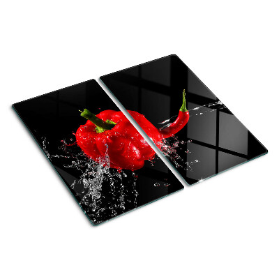 Tabla para cortar Pimiento rojo en agua