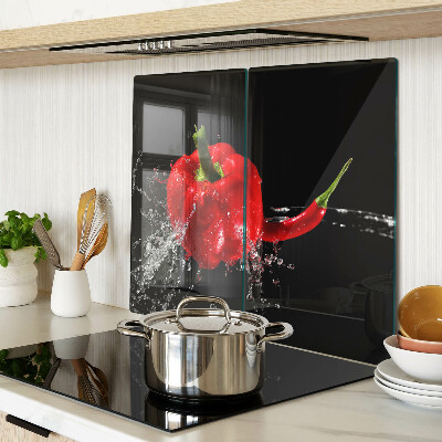 Tabla para cortar Pimiento rojo en agua