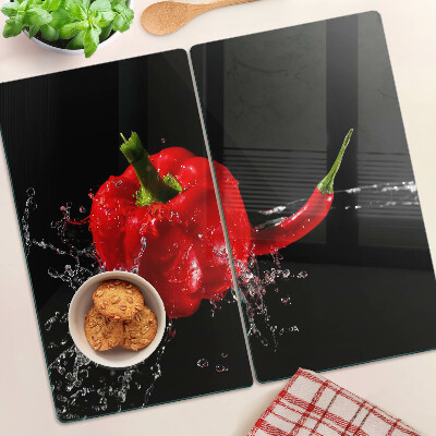 Tabla para cortar Pimiento rojo en agua