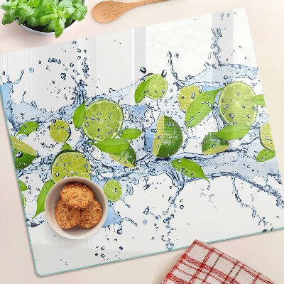 Tabla de cortar de cristal Limones en agua