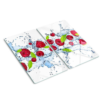 Tabla de cortar de cristal Fruta en agua