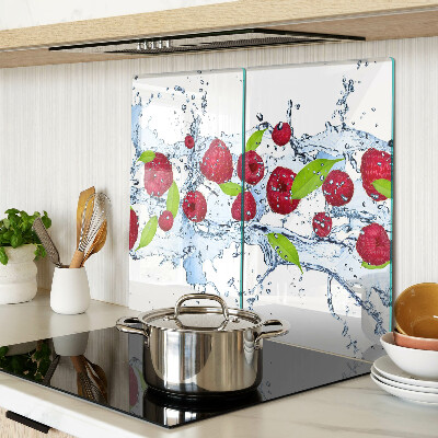 Tabla de cortar de cristal Fruta en agua