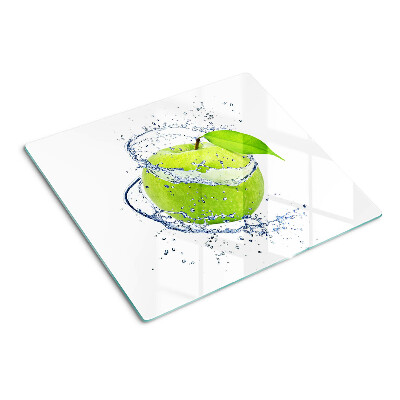Tabla de cortar de cristal Manzana en agua