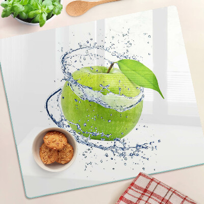 Tabla de cortar de cristal Manzana en agua