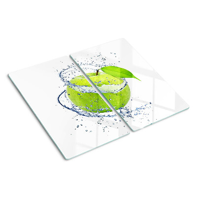 Tabla de cortar de cristal Manzana en agua