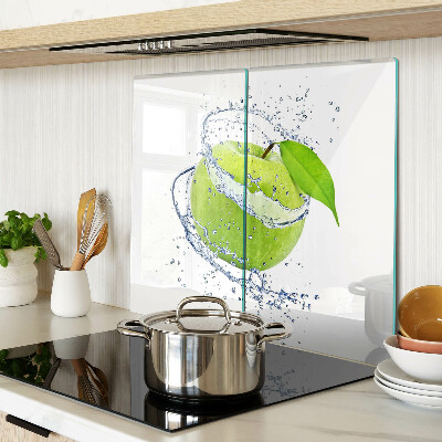 Tabla de cortar de cristal Manzana en agua