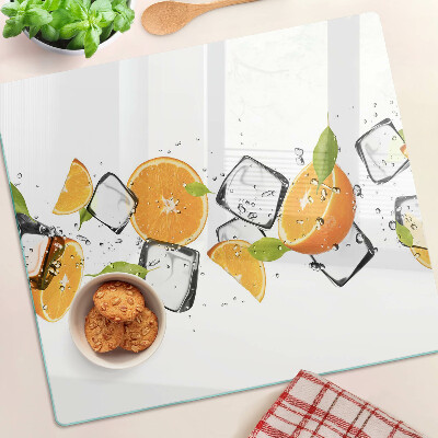 Tabla de cortar de cristal Cítricos con hielo