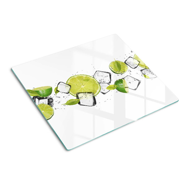 Tabla para cortar Limones con hielo en agua