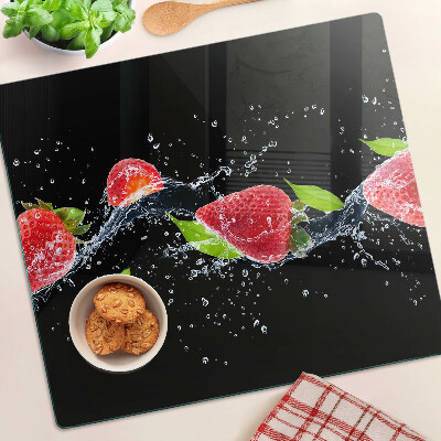 Tabla de cortar de cristal Fresas en agua