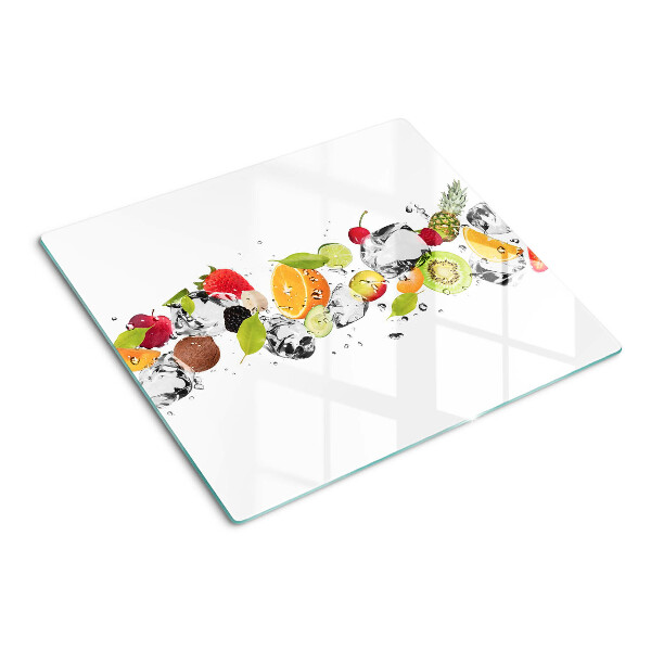 Tabla de cortar de cristal Fruta con hielo