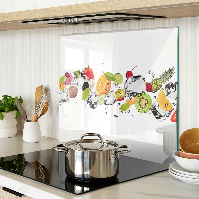 Tabla de cortar de cristal Fruta con hielo