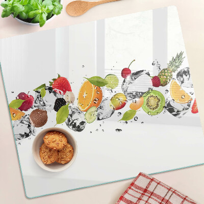 Tabla de cortar de cristal Fruta con hielo