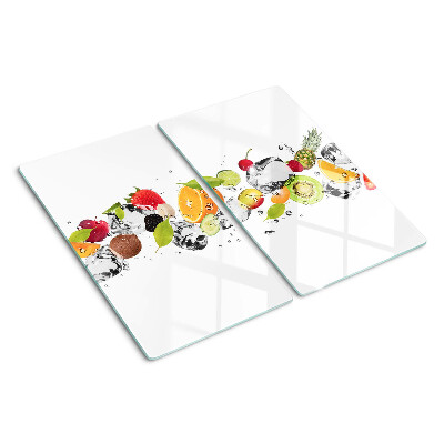 Tabla de cortar de cristal Fruta con hielo