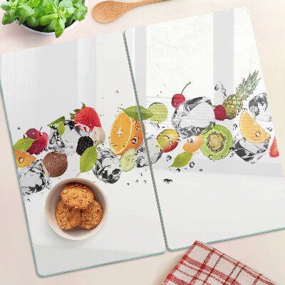 Tabla de cortar de cristal Fruta con hielo