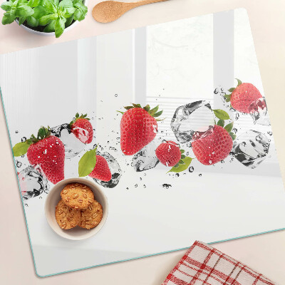 Tabla de cortar de cristal Fresas con hielo