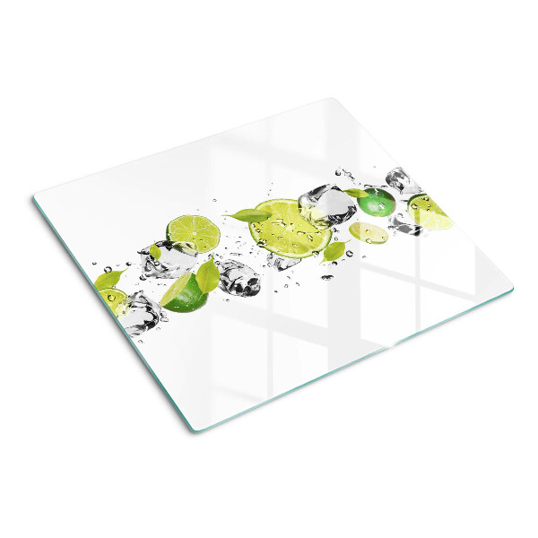 Tabla para cortar Limones y hielo en agua