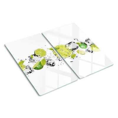 Tabla para cortar Limones y hielo en agua