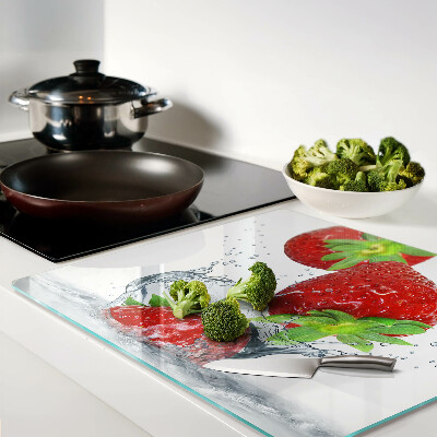 Tabla de cortar de cristal Fresas en agua
