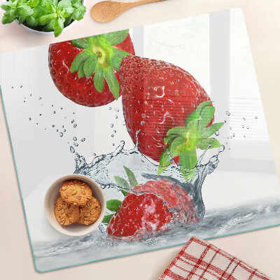 Tabla de cortar de cristal Fresas en agua