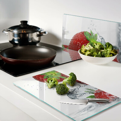 Tabla de cortar de cristal Fresas en agua