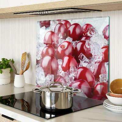 Tabla de cortar de cristal Uvas rojas en hielo