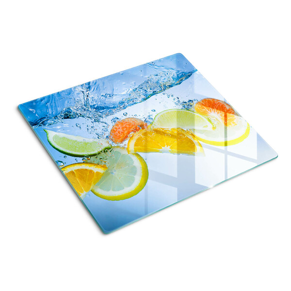 Tabla de cortar de cristal Cítricos en agua