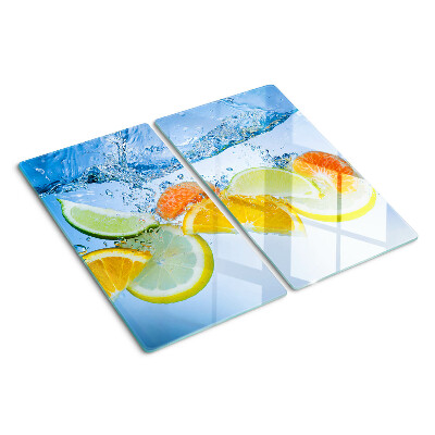 Tabla de cortar de cristal Cítricos en agua