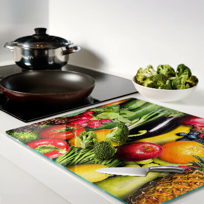 Tabla de cortar de cristal Frutas y verduras