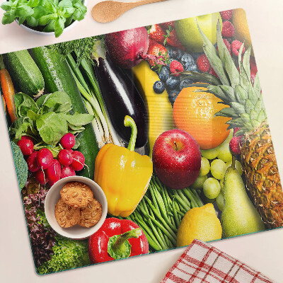 Tabla de cortar de cristal Frutas y verduras