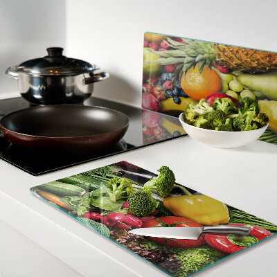 Tabla de cortar de cristal Frutas y verduras