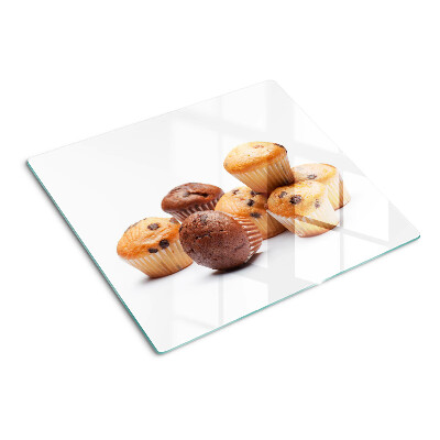 Tabla de cortar de cristal Muffins de chocolate y vainilla
