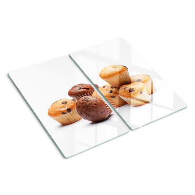 Tabla de cortar de cristal Muffins de chocolate y vainilla