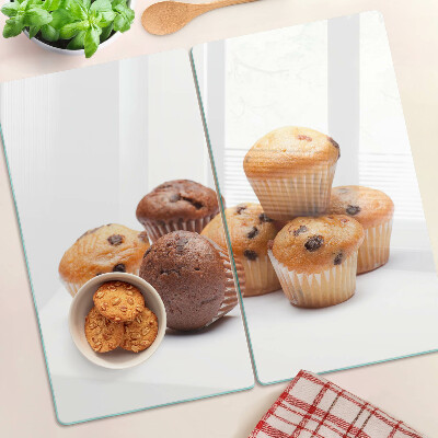 Tabla de cortar de cristal Muffins de chocolate y vainilla