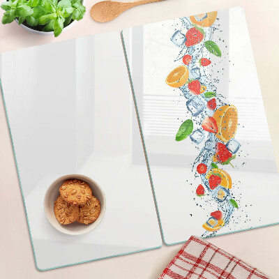 Tabla para cortar Frutas y hojas coloridas