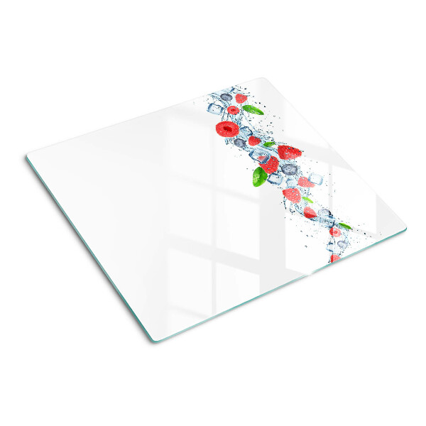 Tabla de cortar de cristal Patrón floral con bayas