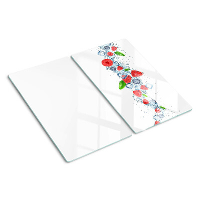 Tabla de cortar de cristal Patrón floral con bayas